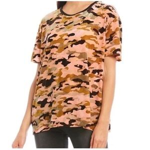 We The Free Pink and Brown Camouflage Women's Tee